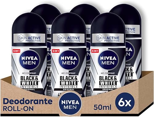 NIVEA MEN Black & White Invisible Original Roll-on 6 x 50…