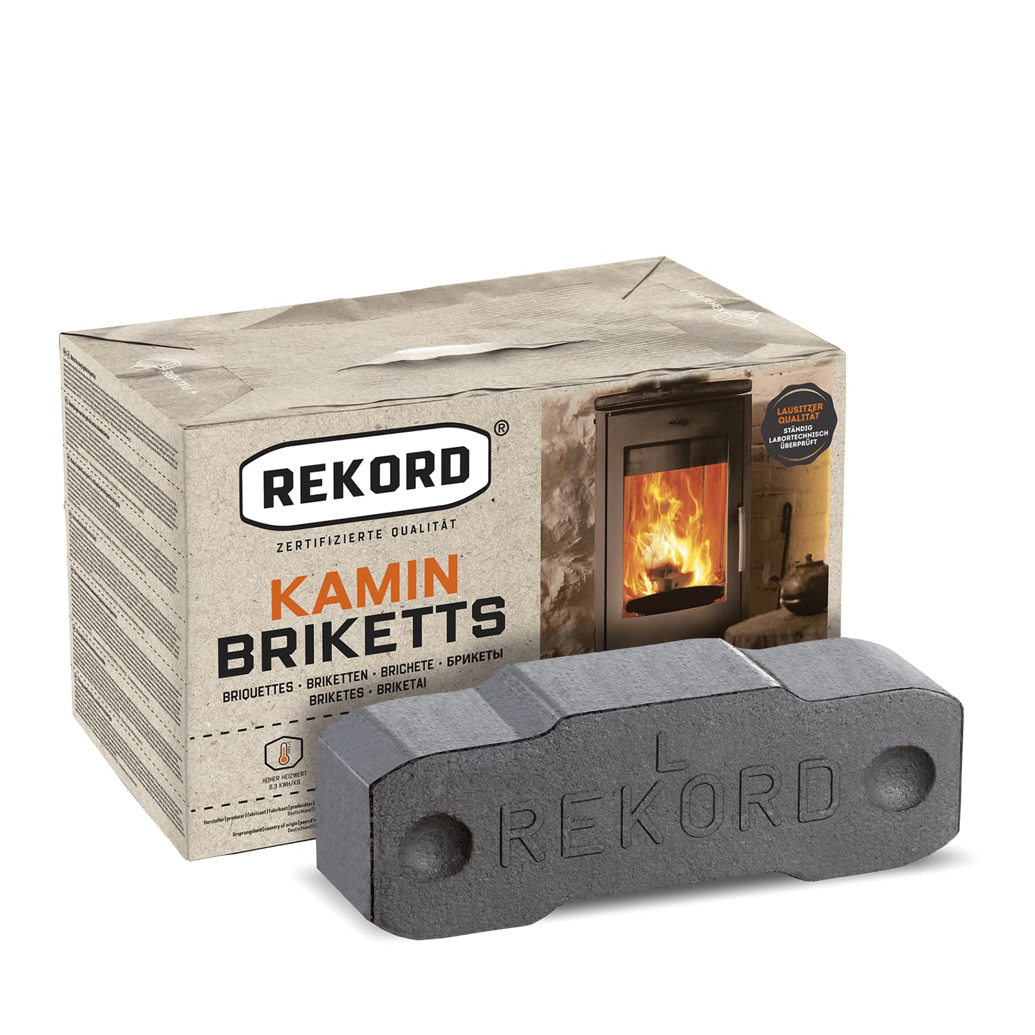 PALIGO Carbone Braunk Briketts Carbone Heiz Brikett Camino forno Rekord fasci 10 kg x 30 scatole 300 kg/1 Palette HEIZFUXX®