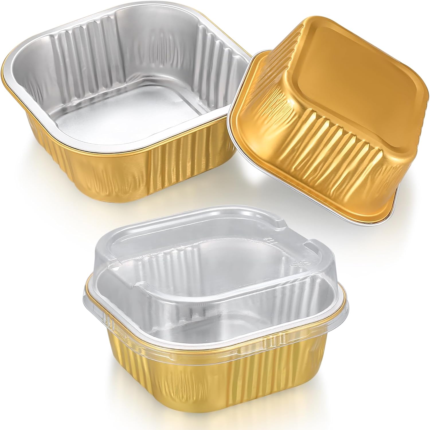Backförmchen Aluminiumfolie 30 Stk mit Deckel für Kuchen Muffins Cupcakes