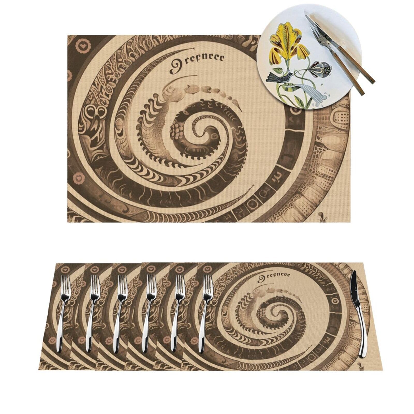 Sets de table faciles à nettoyer en PVC anti-taches pour table à manger