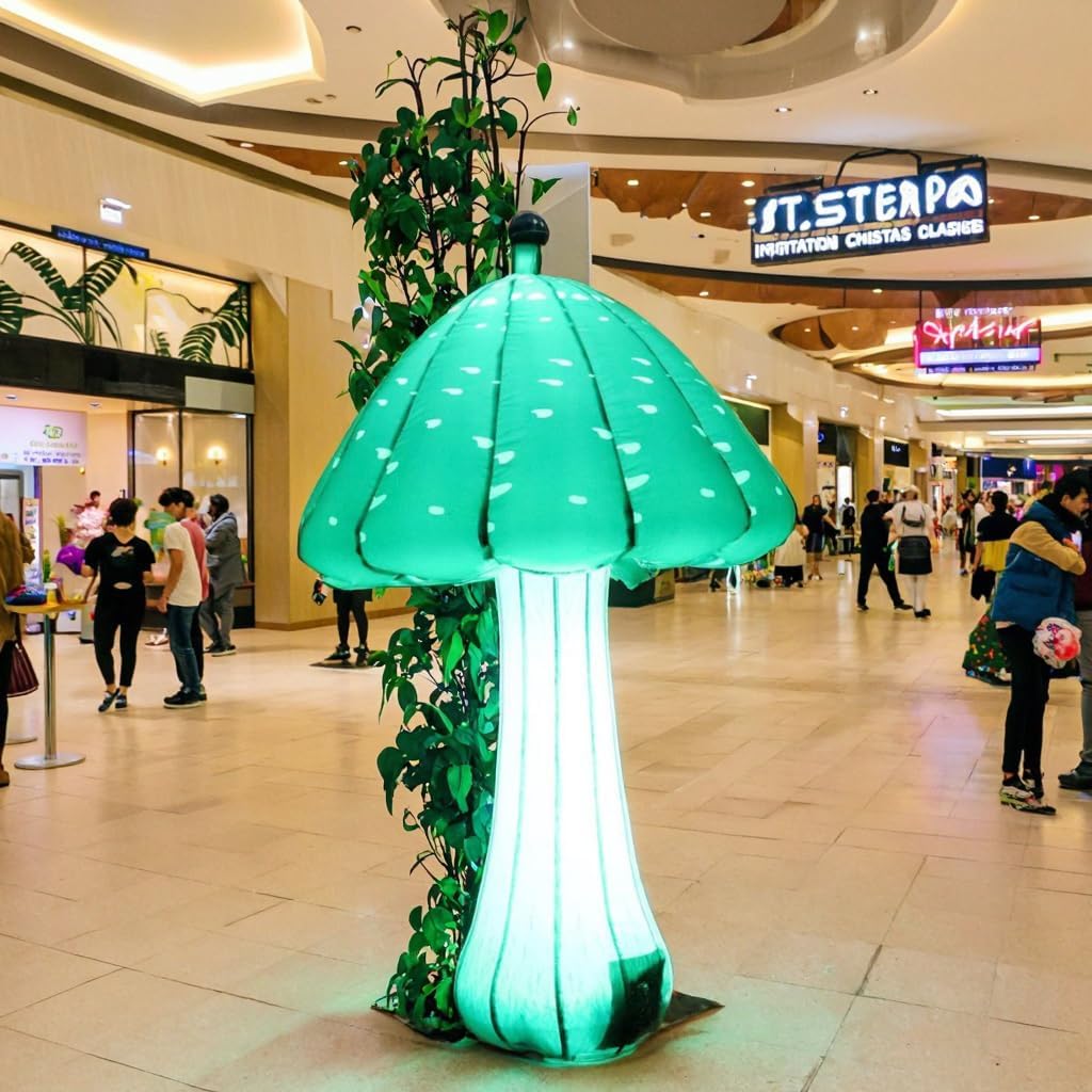 SAYOK 3.28FT Giant LED Inflatable Mushroom Inflatable Hanging/Ceiling Grounding Birthday Decoration for Indoor/Outdoor Garden Stage Park Path Backyard Club Party Concert
