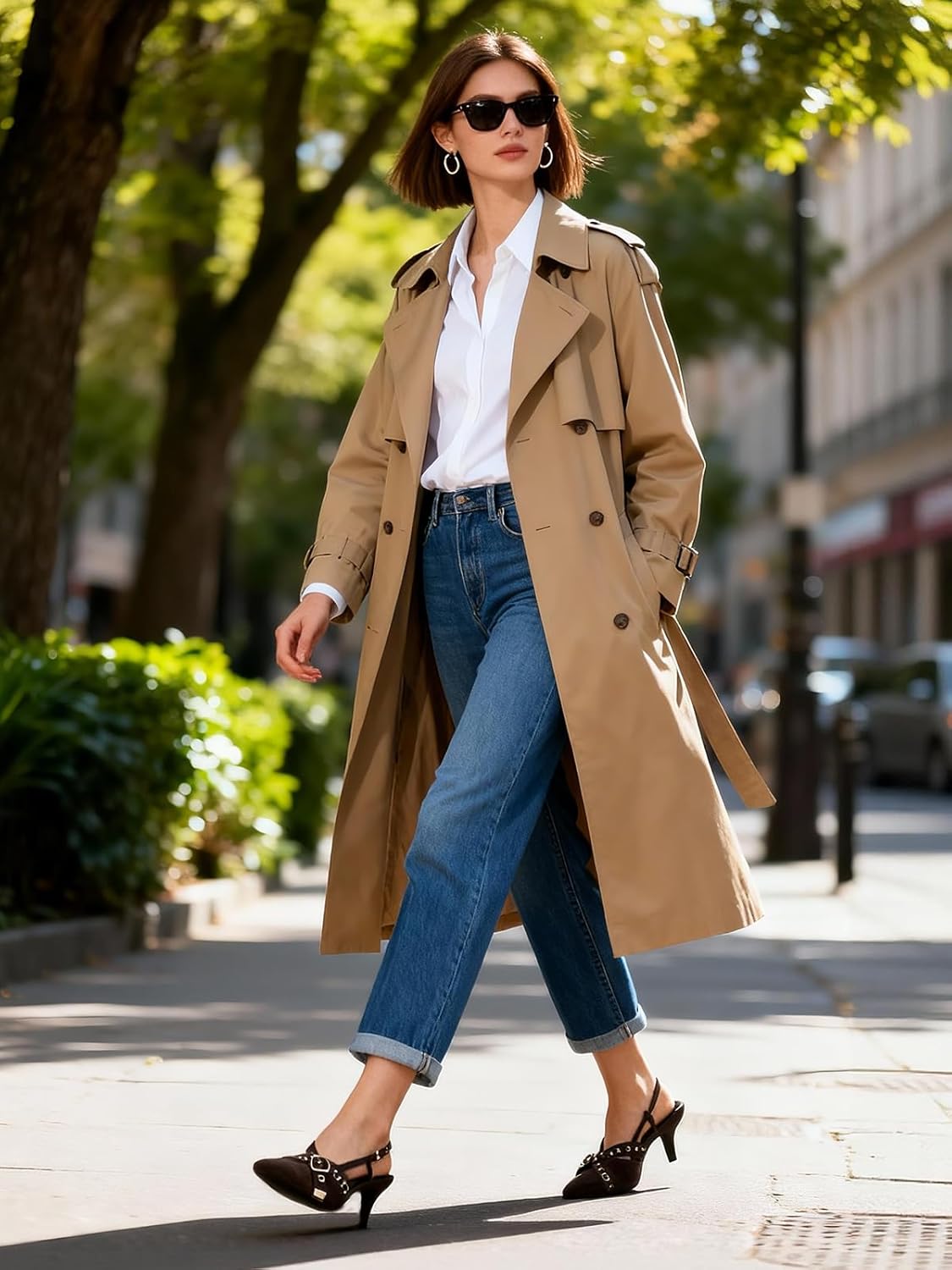 Mostrin Kitten Mules Heels for Women Pointed Closed Toe Heels Vintage Slip on Stiletto Dressy Pumps Shoes - Image 9