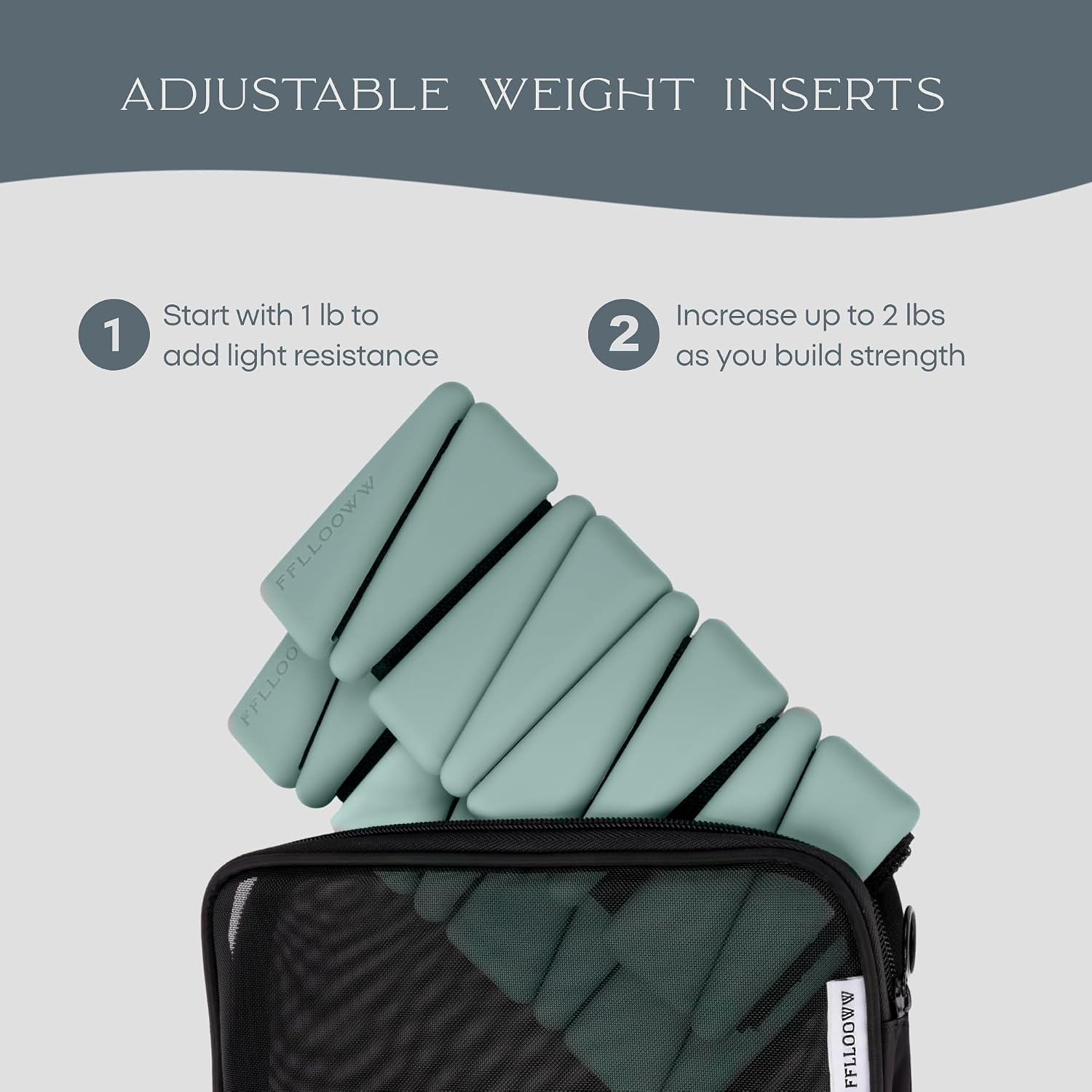 FFLLOOWW Adjustable Ankle & Wrist Weights Set, 2 lbs Each (4 lbs Total), Soft Comfortable Weights for Walking, Pilates, Barre & Home Workouts with Secure Fit for Women & Men