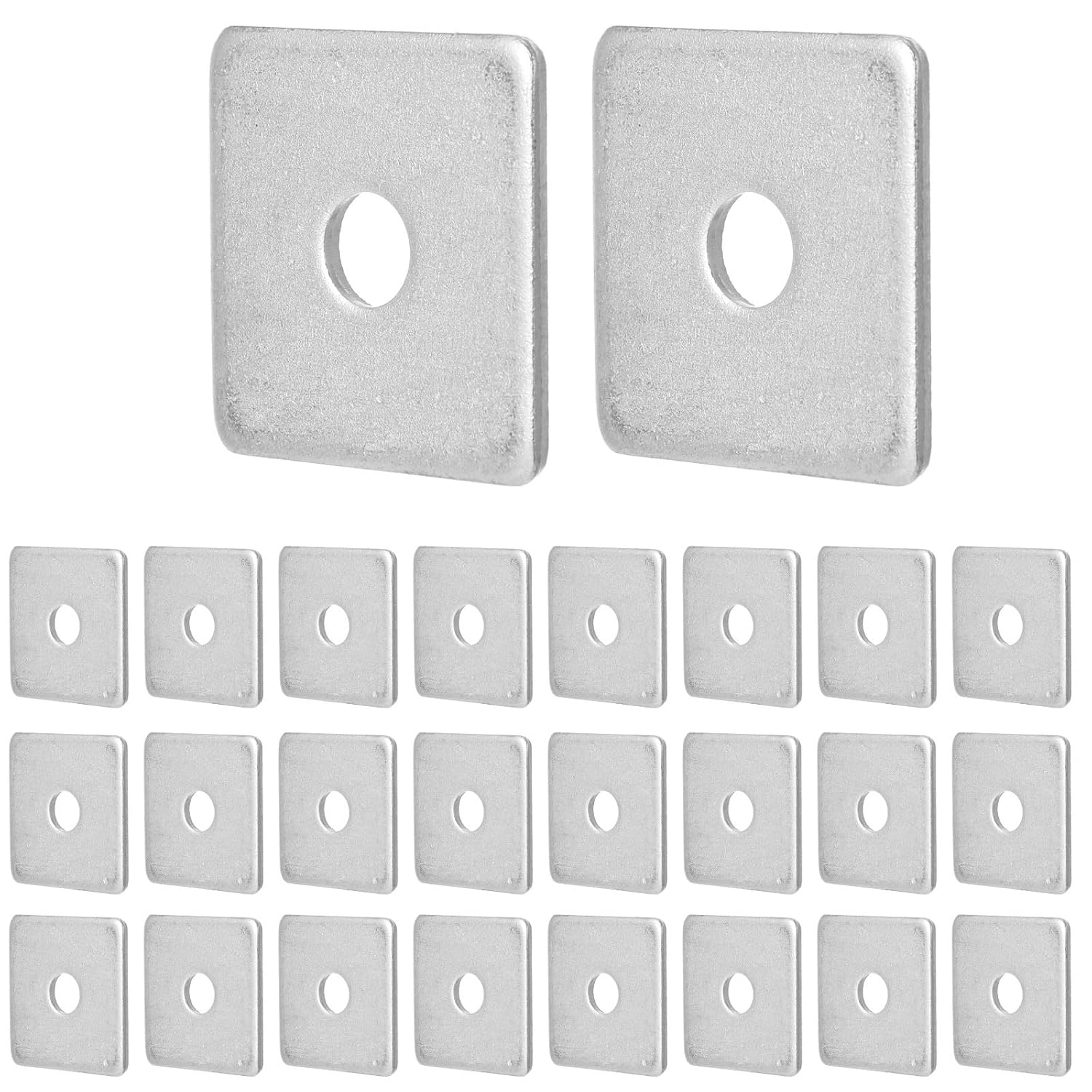 35 Pcs Square Washers, 3/8" Hole 3/8 Washer, 1/8" Thick 1-5/8"x1-5/8 Steel Plate Washers for Construction & DIY Projects