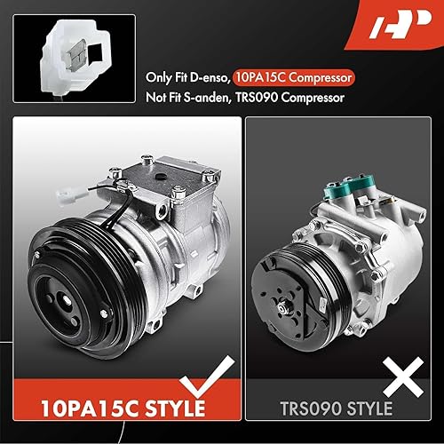Miniatura 2 de A-Premium Compresor de aire acondicionado con embrague compatible con Acura Integra 1990-2001, NSX 1991-2005 y Honda Civic 1999-2000, solo para tipo