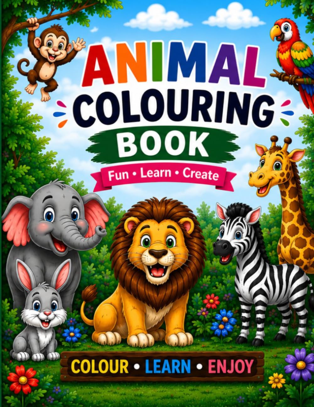 Amazing Animal Coloring Book for Kids Ages 3–8