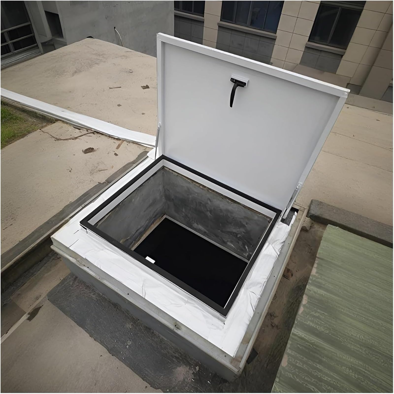 Juskaqzyi One Color Skylight Roof Hatch Large Roof Security Hatch Window Attic/Basement Exit Cover For Versatile Access Door Waterproof Attic(In 85 * 85Cm)