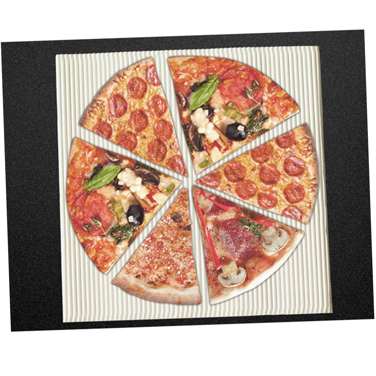 PRETYZOOM 100 Fogli di Carta Ondulata Bianca Antiolio per Pizza da 8 Pollici, Accessorio Cucina per Pizzerie e Preparazione di Pizza e Dolci