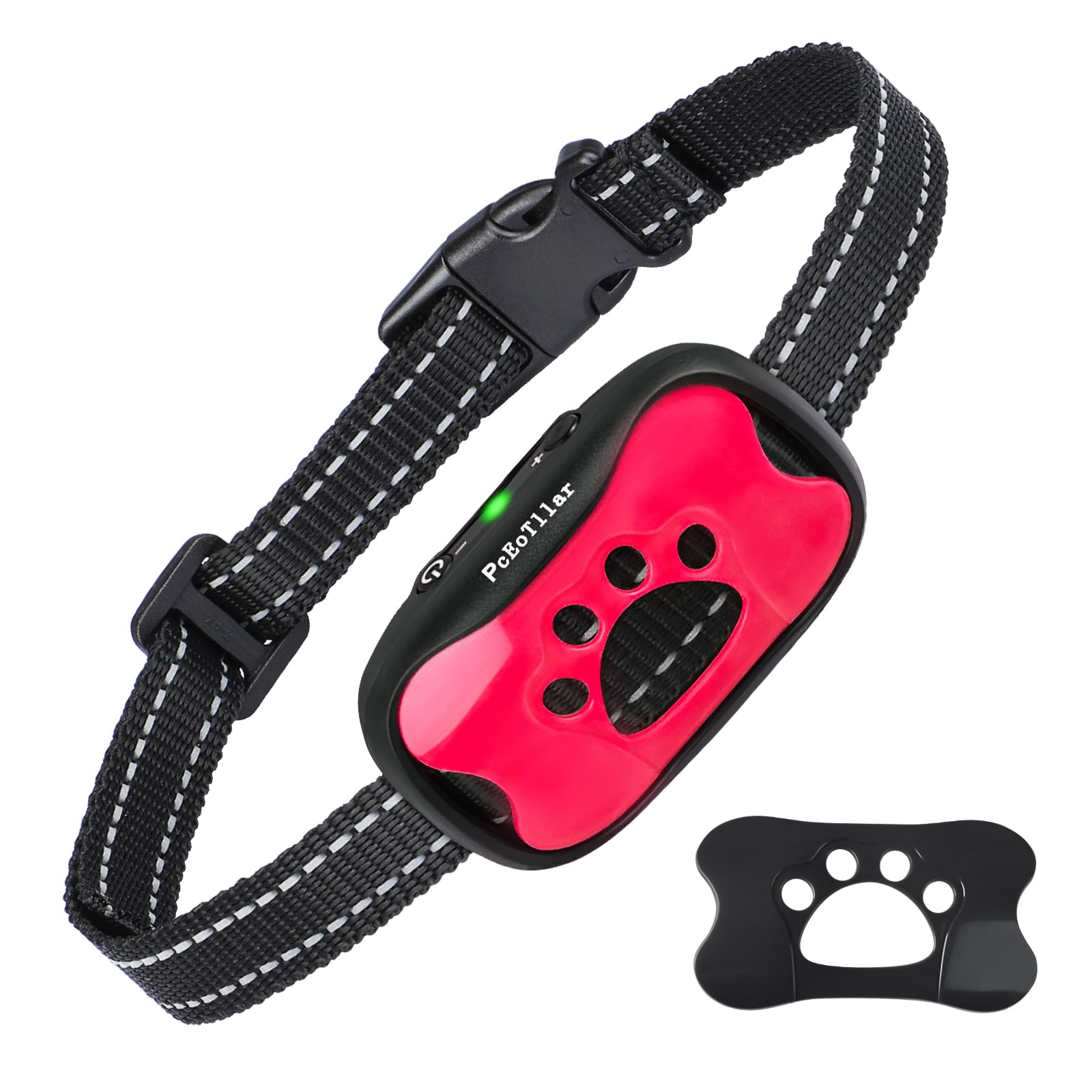 Collar Antiladridos de Perro Recargable para Medianos Grandes Sonido Humano Ajustable y Modo de Vibración para Entrenar Perros Ajuste de Sensibilidad de 7 Niveles - Rosa