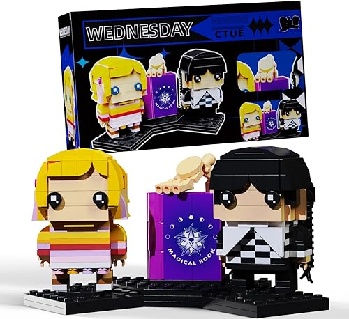 Wednesday and Enid Wolf Girl - Juego de construcción de figuras con pequeñas cosas, famosos juguetes de televisión, regalos de cumpleaños para niñas