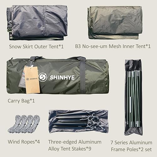 Miniatura 7 de Tienda de campaña de mochilero para 12 persona para 4 estaciones, invierno ultraligero extremo clima frío tiendas de campaña para acampar fácil