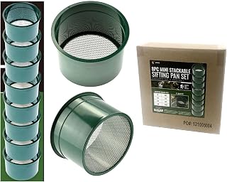 SE 6-Inch 8-Piece Mini Stackable Sifting Pan Set - Gold Prospecting Sieves with 4-100 Mesh Sizes for Soil, Minerals