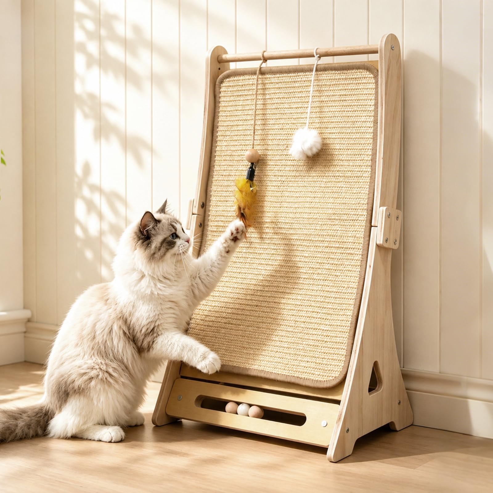 DONWEI Large Sisal Cat Scratcher,Cat Scratching Post for Indoor Cats,65CM