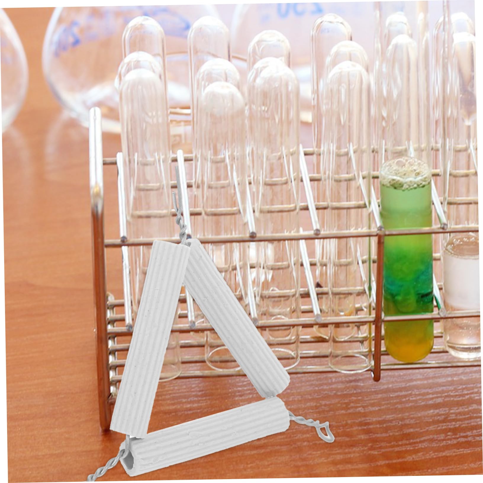 CHILDWEET 10pcs Triangular Crucible Stand Triangle Crucible Holder Laboratory Crucible Stand Science Equipment Crucible Holder Triangle Crucible Base Rack Experiment Equipment Cotton White