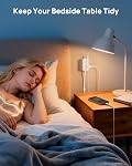 TROND 360°Rotating Plug Power Bar, PD 20W USB C, 10ft Flexible Flat Cord | 3 Sided Multi Outlet, Indoor Extension Cord for Hard-to-Reach Socket Behind Couch, Nightstand, Desk, Cupboard, White