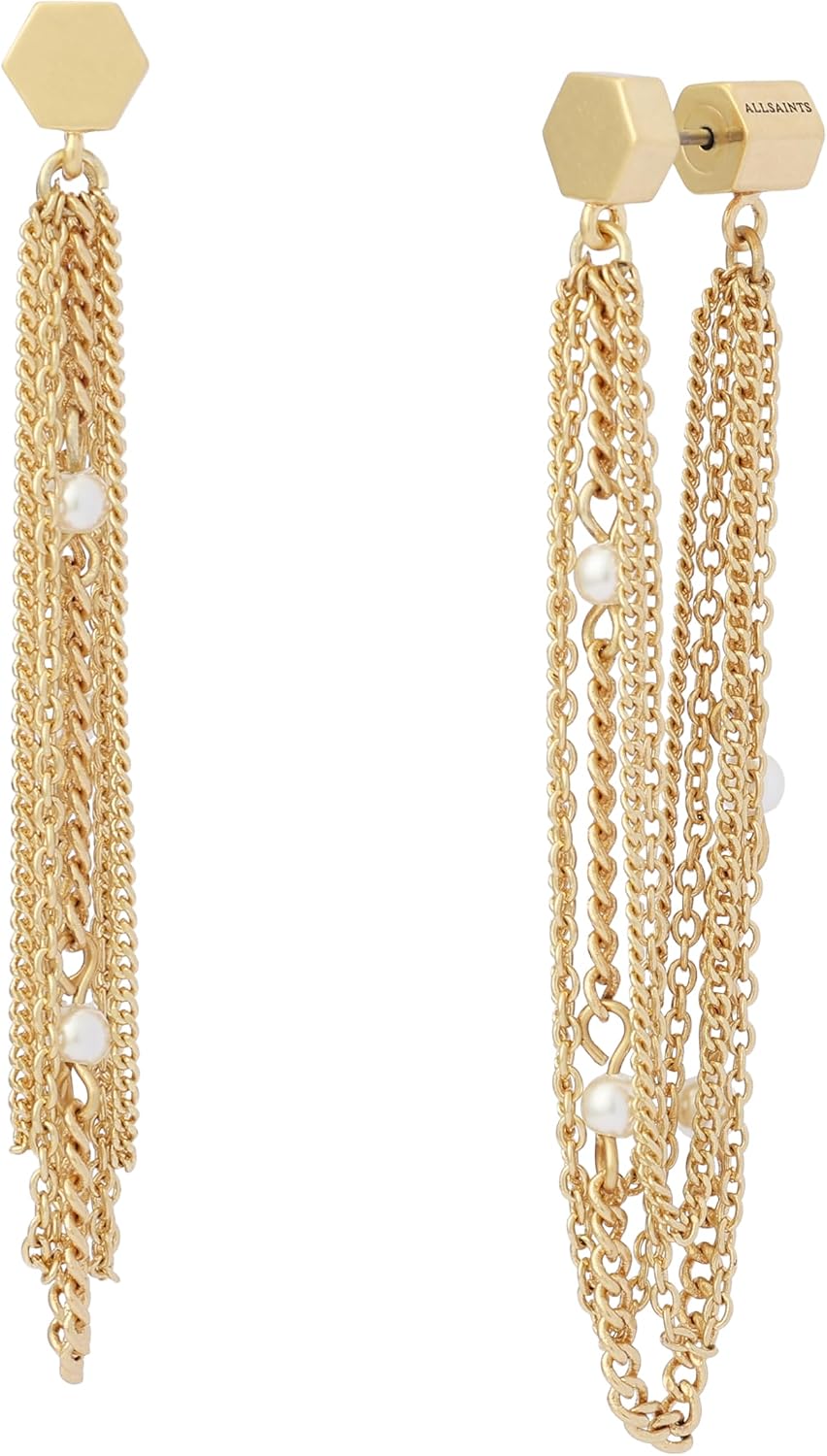 AllSaints Jewelry Women's Rae Pearl Multi Chain Earring Jacket