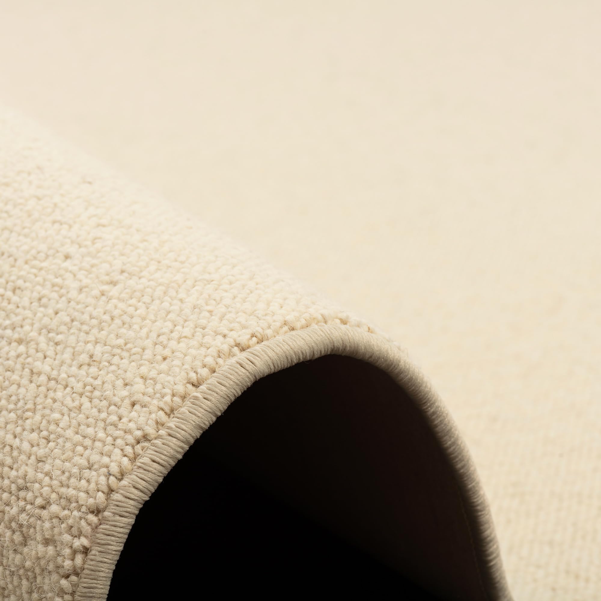 Snapstyle Natur Teppich Läufer Wolle Berber Wollweiss Creme in 9 Größen
