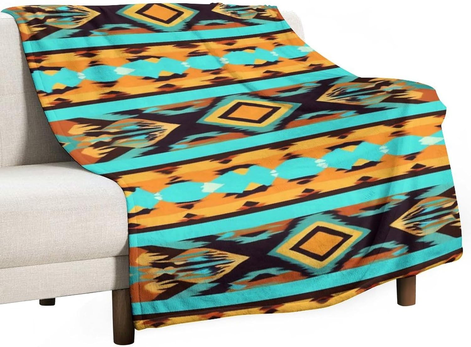 Fashion Bed Sofa Couch Cover, Unisex Blanket, Boho Vintage Paisley Bandana Print Lightweight Flannel Blanket