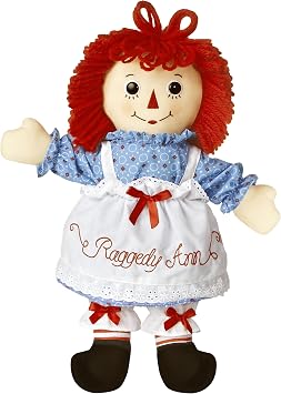Aurora Raggedy Ann & Raggedy Andy 17" Raggedy Ann Classic Stuffed Doll | Authentic button eyes, yarn hair, and classic outfits