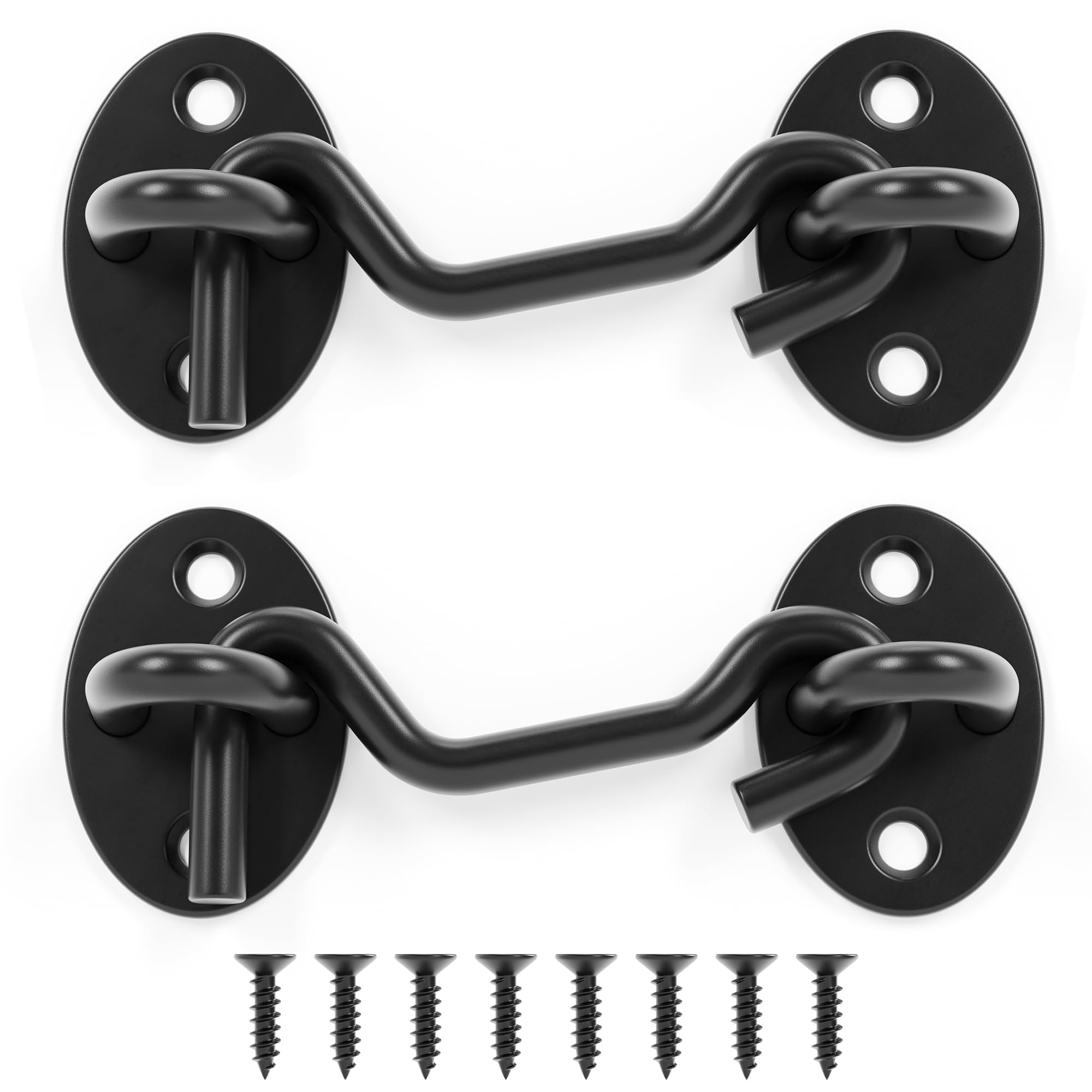 Snapklik.com : 3 Inch Privacy Hook And Eye Latch, Black Iron Barn Door ...