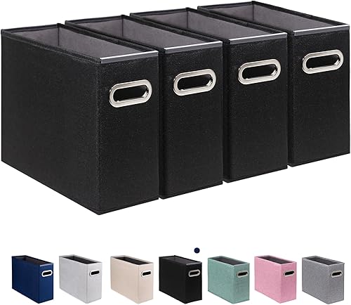 Miniatura 14 de Paquete de 4 cajas de almacenamiento de archivos plegables de tamaño carta, organizador de carpetas de archivos colgantes de tela, soporte portátil