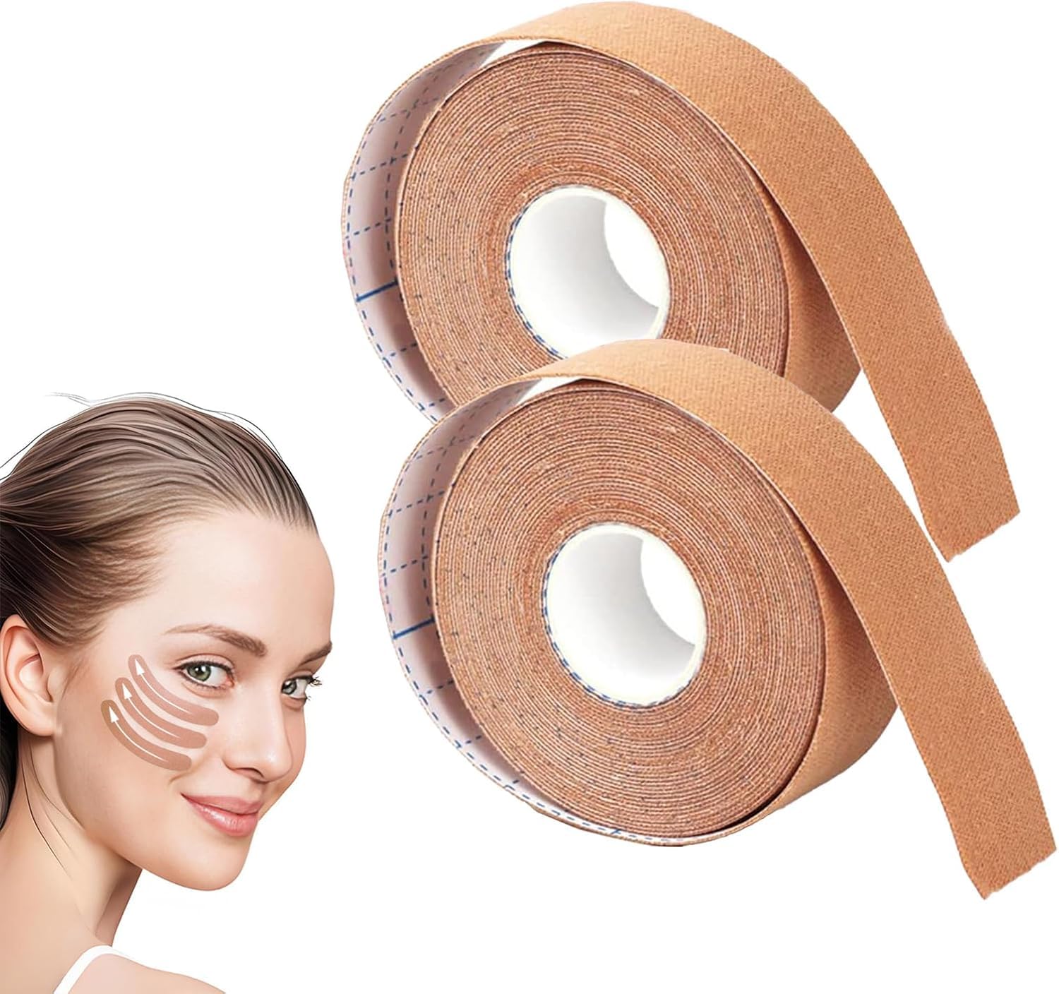 Anti Wrinkle Face Tape | Skin Tape for Wrinkles | Facial Myofascial Lift Tape for Skin |Facial Tape for Wrinkles | Anti Aging Tape for Wrinkles Overnight 2 Rolls Blue (Clear)