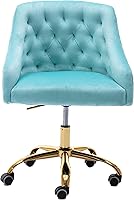 Vista 18 de Silla moderna de oficina en casa, silla de escritorio con ruedas, silla giratoria de tocador, silla de maquillaje, sillas de altura ajustable