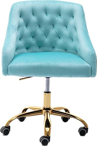 Miniatura 18 de Silla moderna de oficina en casa, silla de escritorio con ruedas, silla giratoria de tocador, silla de maquillaje, sillas de altura ajustable, de