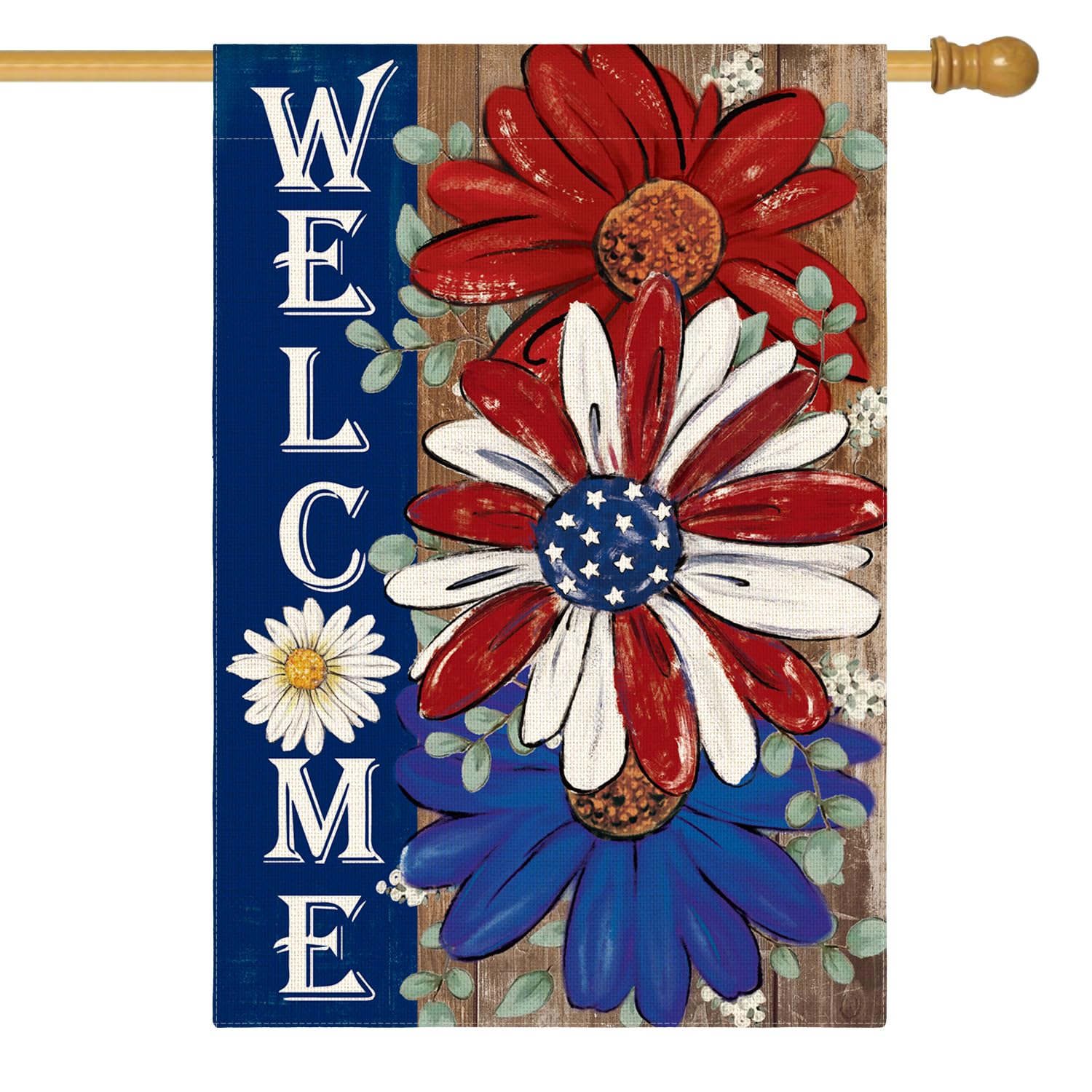 Drapeau du 4 juillet extérieur 71x101cm pour décorer le jardin en été