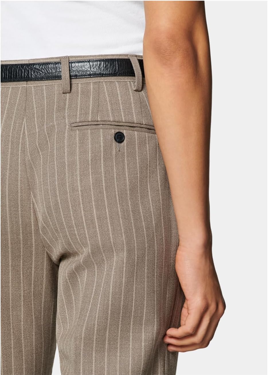 Men's Striped Blazer and Pants Suit Double Breasted Spring Summer Casual Business
