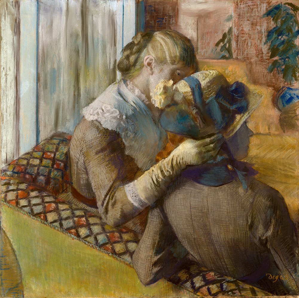 Edgar Degas At the Milliners affiche grand format mat cadre noir