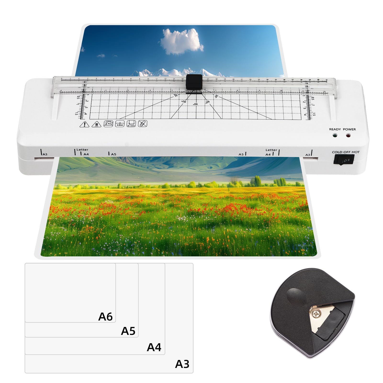 Laminiergerät, Laminiergerät A3 Laminiermaschinen mit Laminierfolien A3 A4 A5 A6 für den Heimgebrauch Büro Schule Fotos