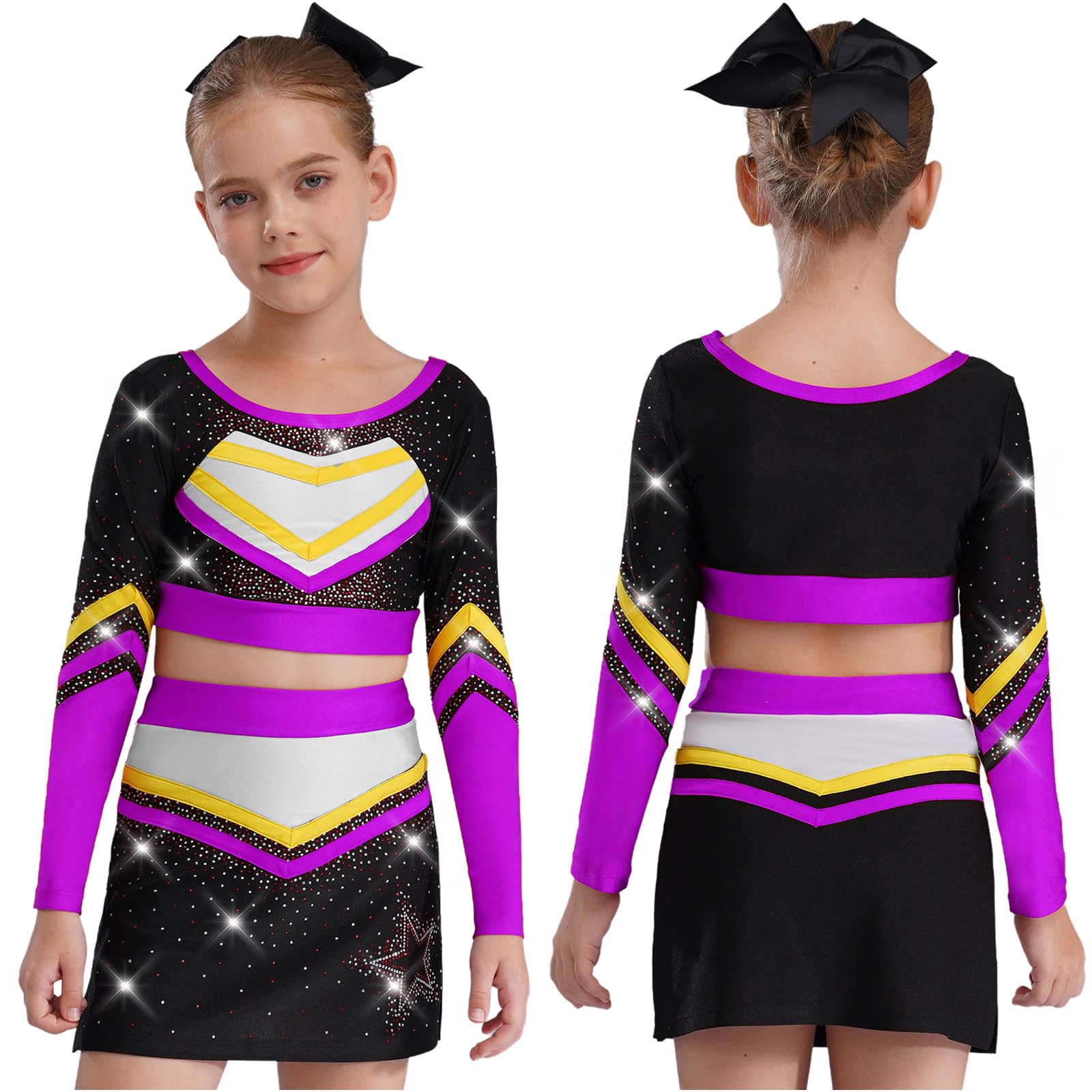 Costume d'animation fille violet pour bouger librement en danse