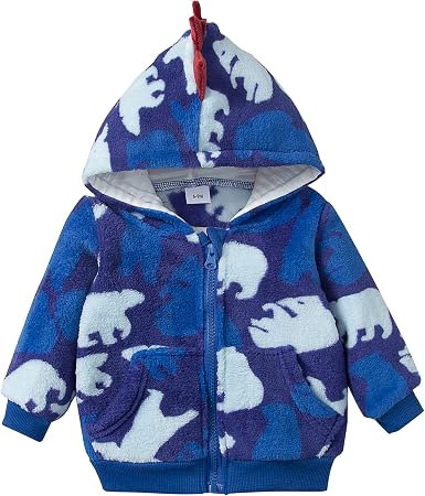 Amazon.com: Abrigo con capucha para bebés y niñas, diseño de dinosaurio, de  lana, con cremallera, para otoño e invierno, de manga larga, grueso, cálido  : Ropa, Zapatos y Joyería