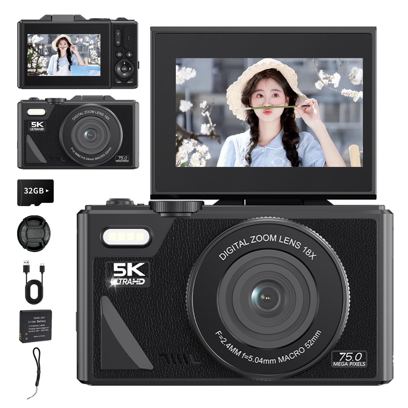 デジタルカメラ　デジカメ　4Ｋ5Ｋ　発表会　運動会　自撮り　旅行 楽天市場】【楽天1位!5K新発売】デジカメ デジタルカメラ 4K 5k