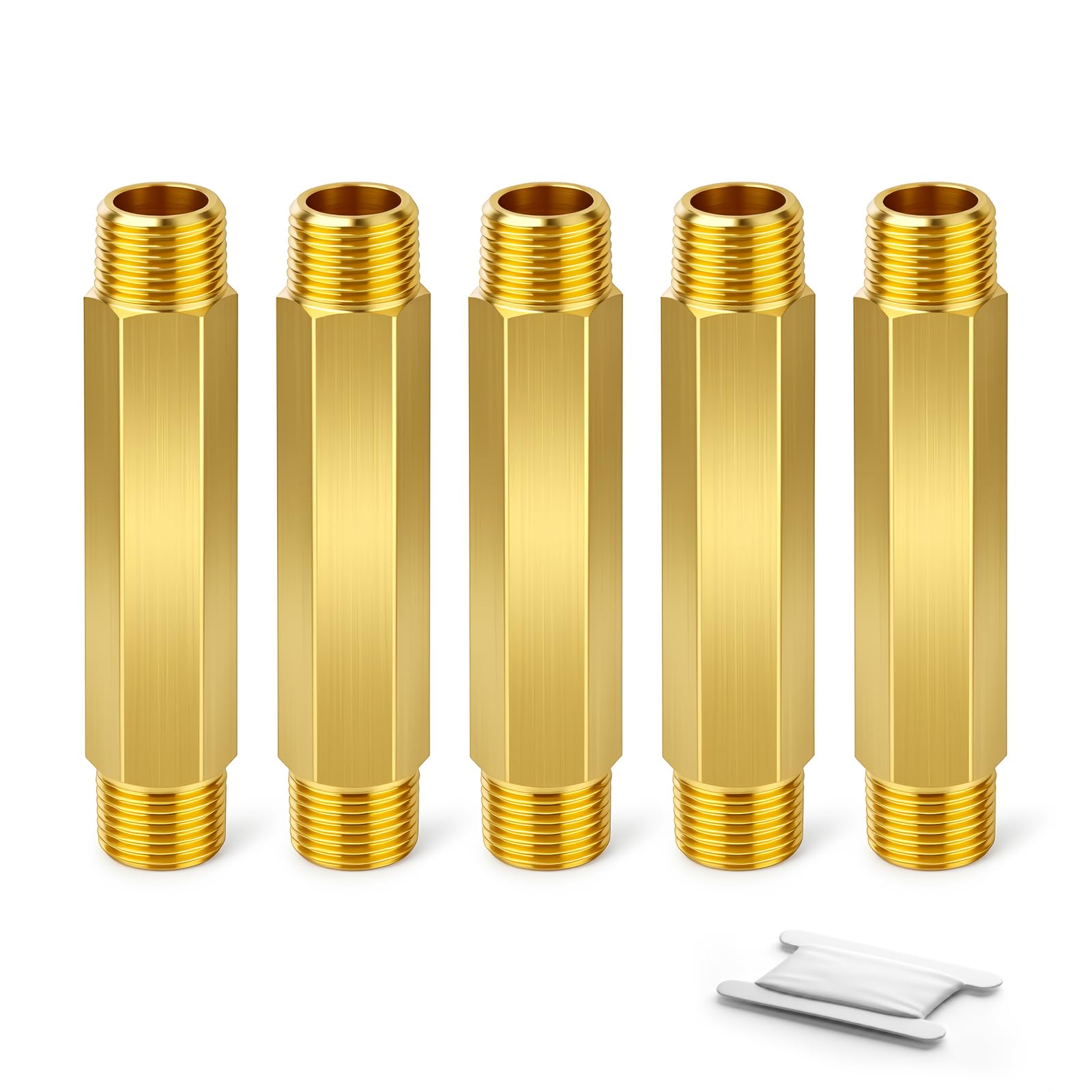 Raccord mâle NPT 1/8 en laiton durable de 15 cm pour fluides, lot de 5 pièces