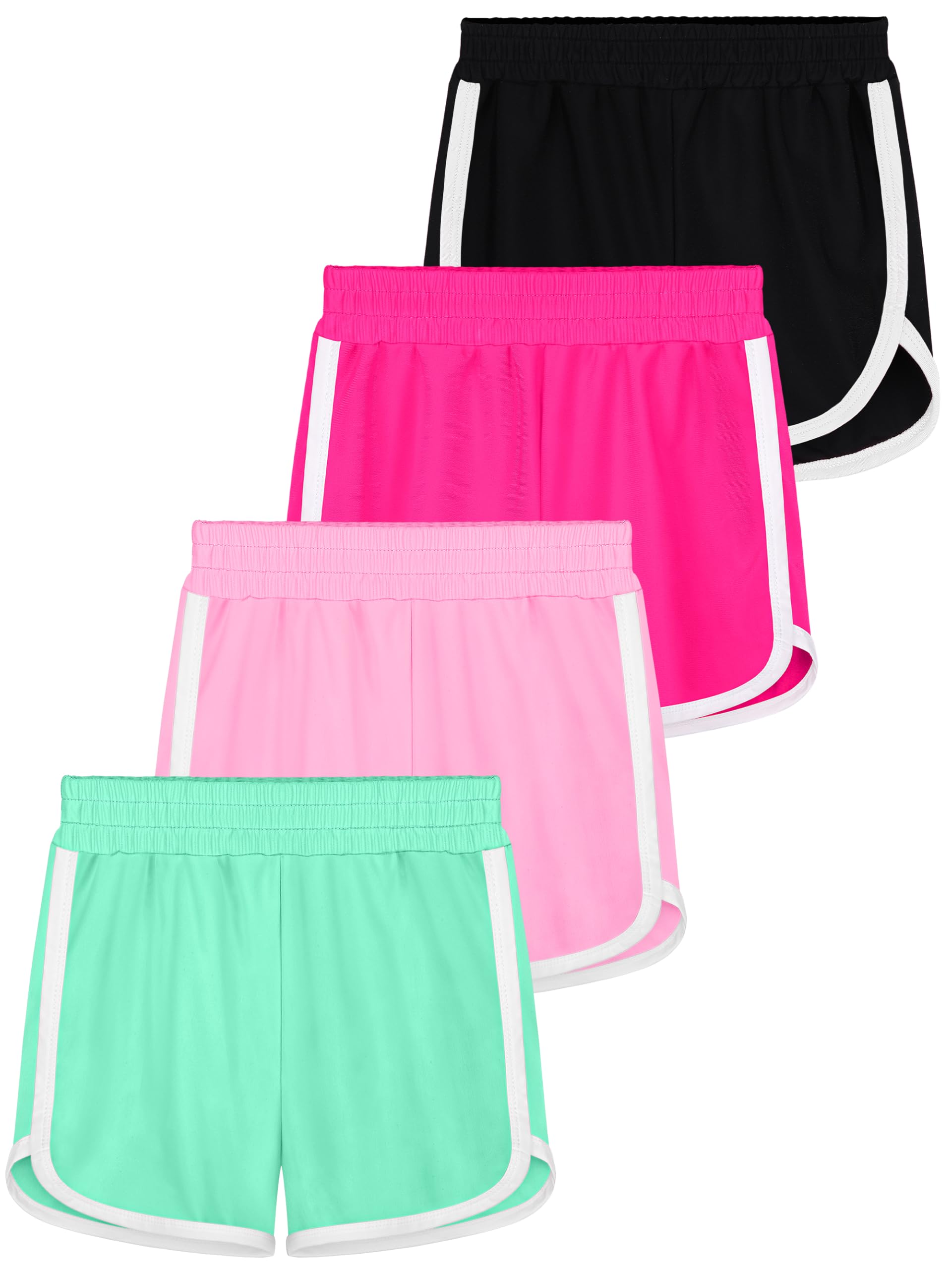 Photo 1 of Resinta Toddler Girls Athletic Shorts - 4 Pack Quick Dry Dolphin Gym Shorts