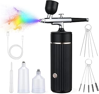 Cordless Airbrush Kit Rechargeable Airbrush Compressor 20-27PCI for Art Painting,Cake Airbrush Decorating, Crafts, Model Painting, Air Brush Painting, Nail Airbrush Machine
