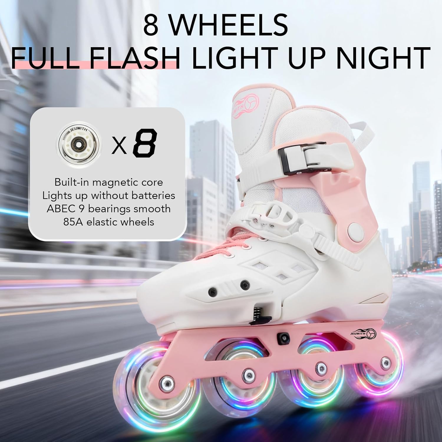 Inline Skates for Kids Girls Boys with Light-Up Wheels,Adjustable Size Suitable for Beginners Roller Skates Blades for Women, Girls and Adult