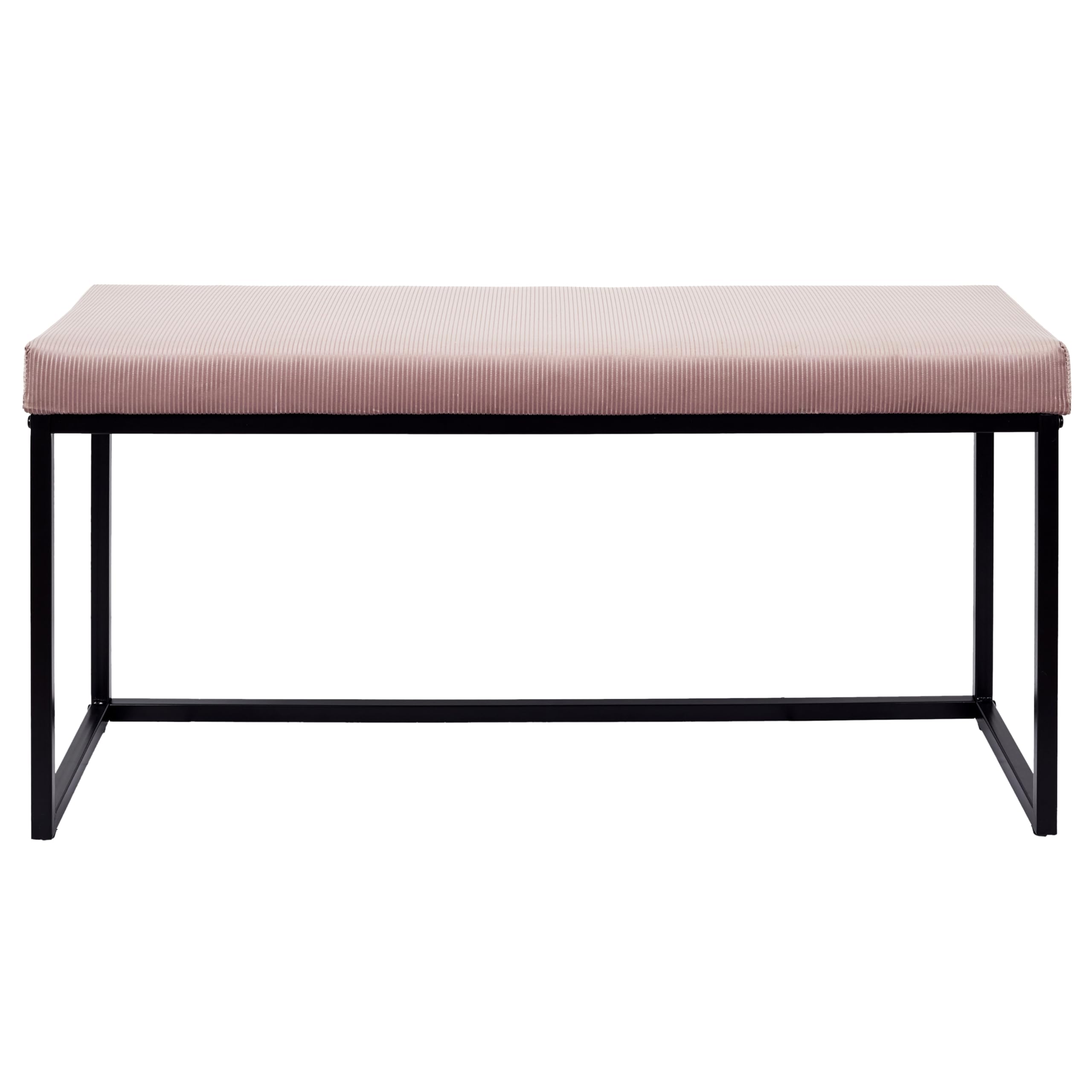 HOME DECO FACTORY - Banc d'entrée en Velours côtelé Rose - Design scandinave - idéal pour Salon - Chambre ou Couloir - Dimensions 100 x 39 x 49 cm. - Modèle Giulia