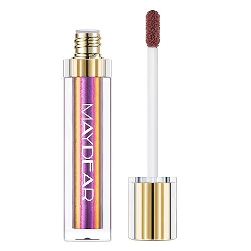 Miniatura 3 de Maydear Lápiz labial camaleón, rosa de alta pigmentación para mujer, brillo de labios metálico, cobertura completa, multicromo, maquillaje de labios
