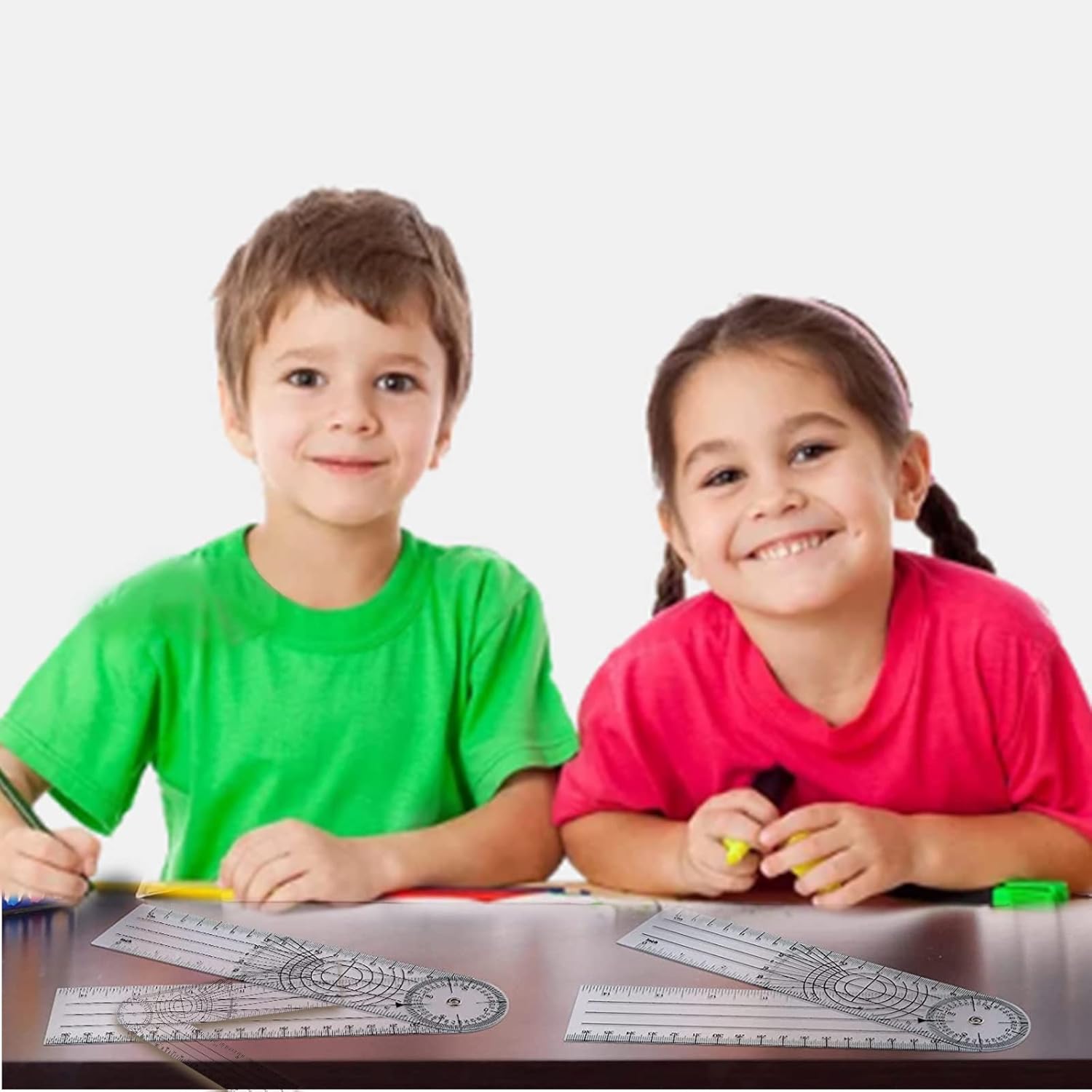 3 Pieces Angle Finder Rulers Goniometer 360 Degree Angle Protractor Measuring Tool for Engineers Architects Students Home Office Work, Transparent