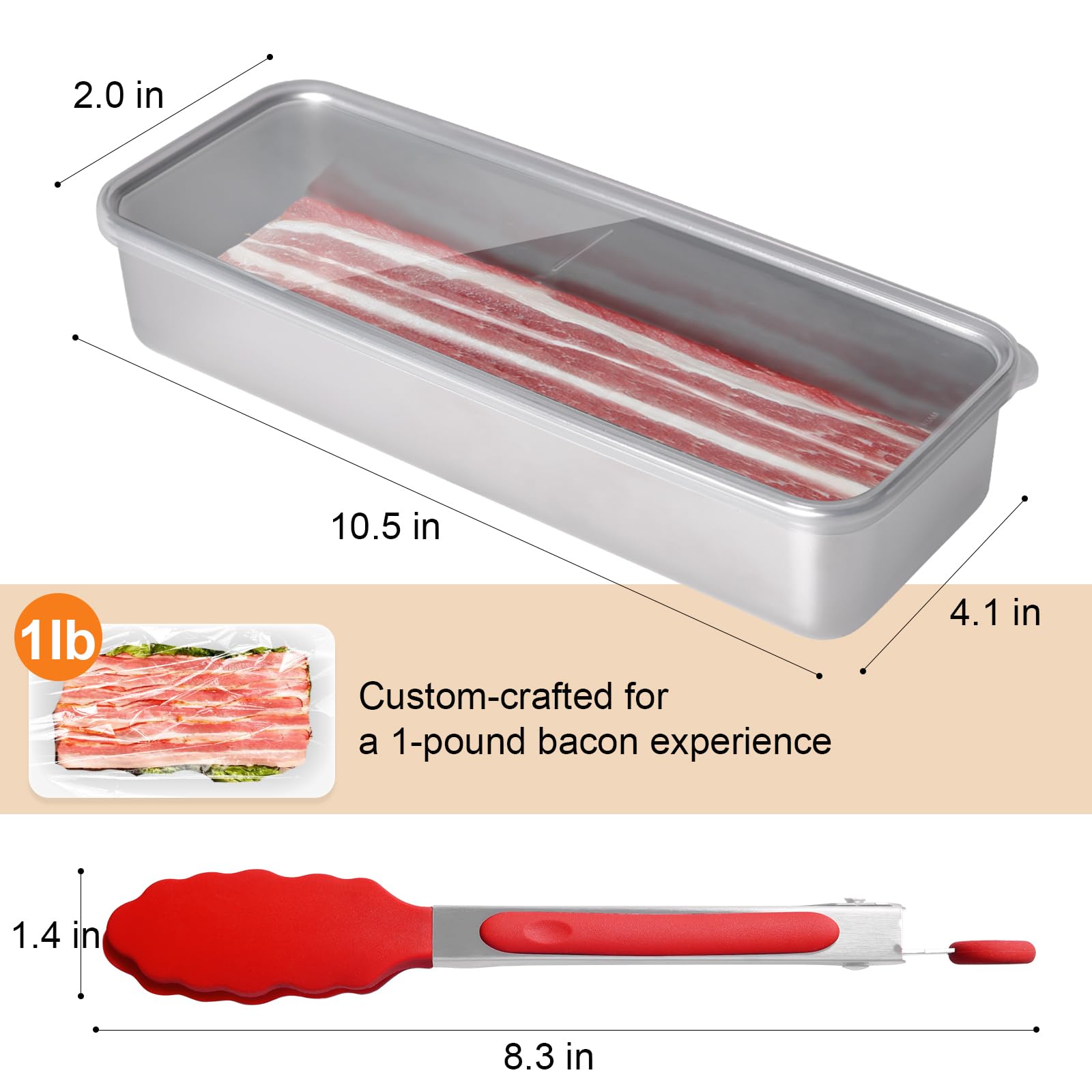 Snapklik.com : Bacon Container For Refrigerator, 304 Stainless Steel ...