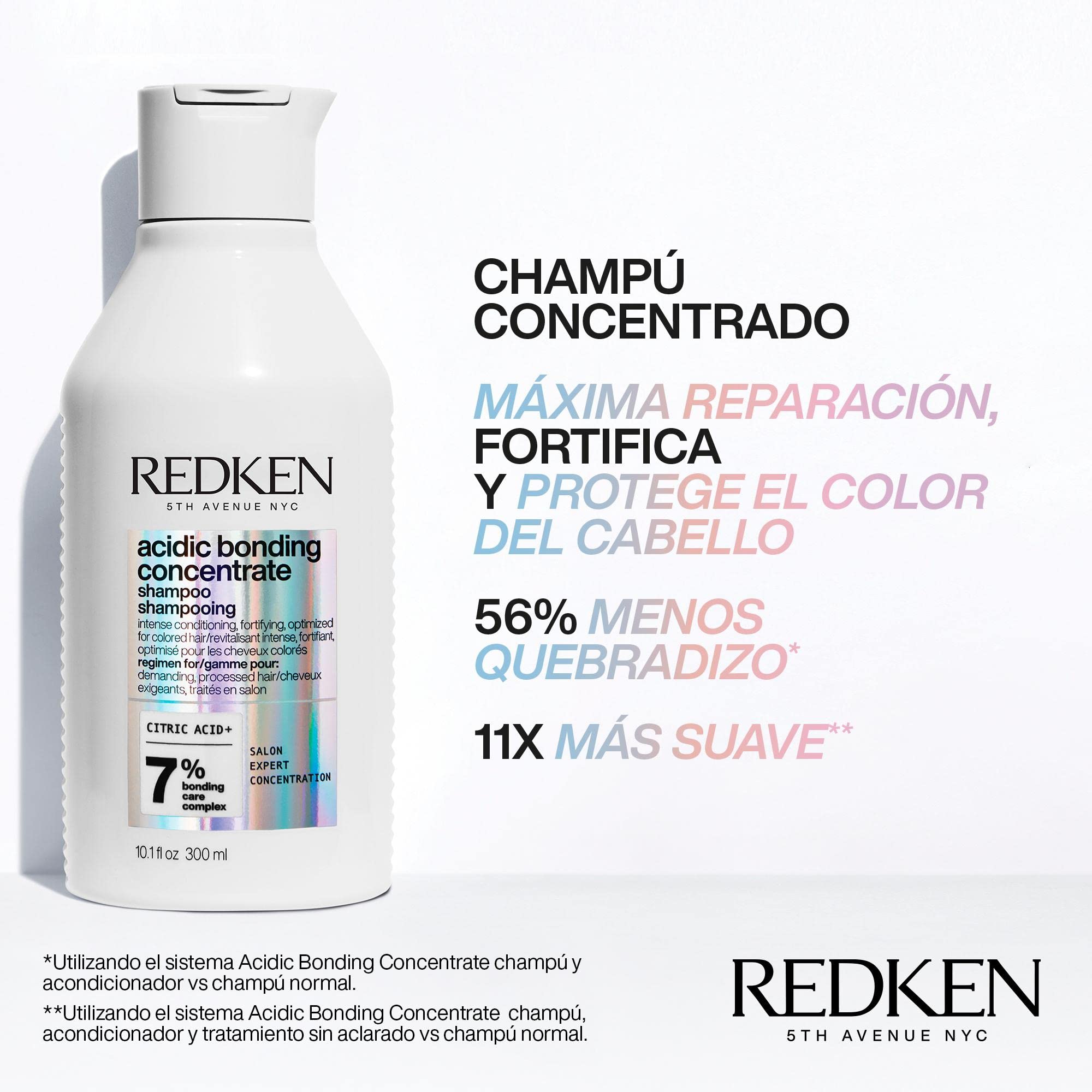 Redken, Pack Champú + Acondicionador para Fortalecer todo tipo de Cabellos, Sin Sulfatos, Acidic Bonding Concentrate, 300 ml + 300 ml