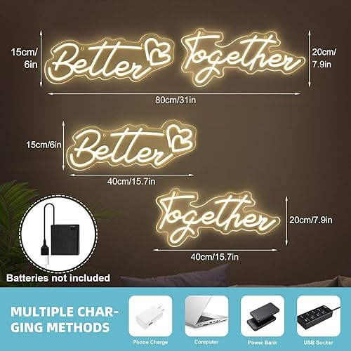 Miniatura 3 de Letreros de neón personalizados para decoración de pared, letrero de neón personalizado, luces de neón LED regulables, personalizable para