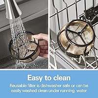 Vista 7 de Hamilton Beach Cafetera programable, 12 tazas, acceso frontal fácil de llenar, negro (46310) y filtro permanente Hamilton Beach en tono dorado, se