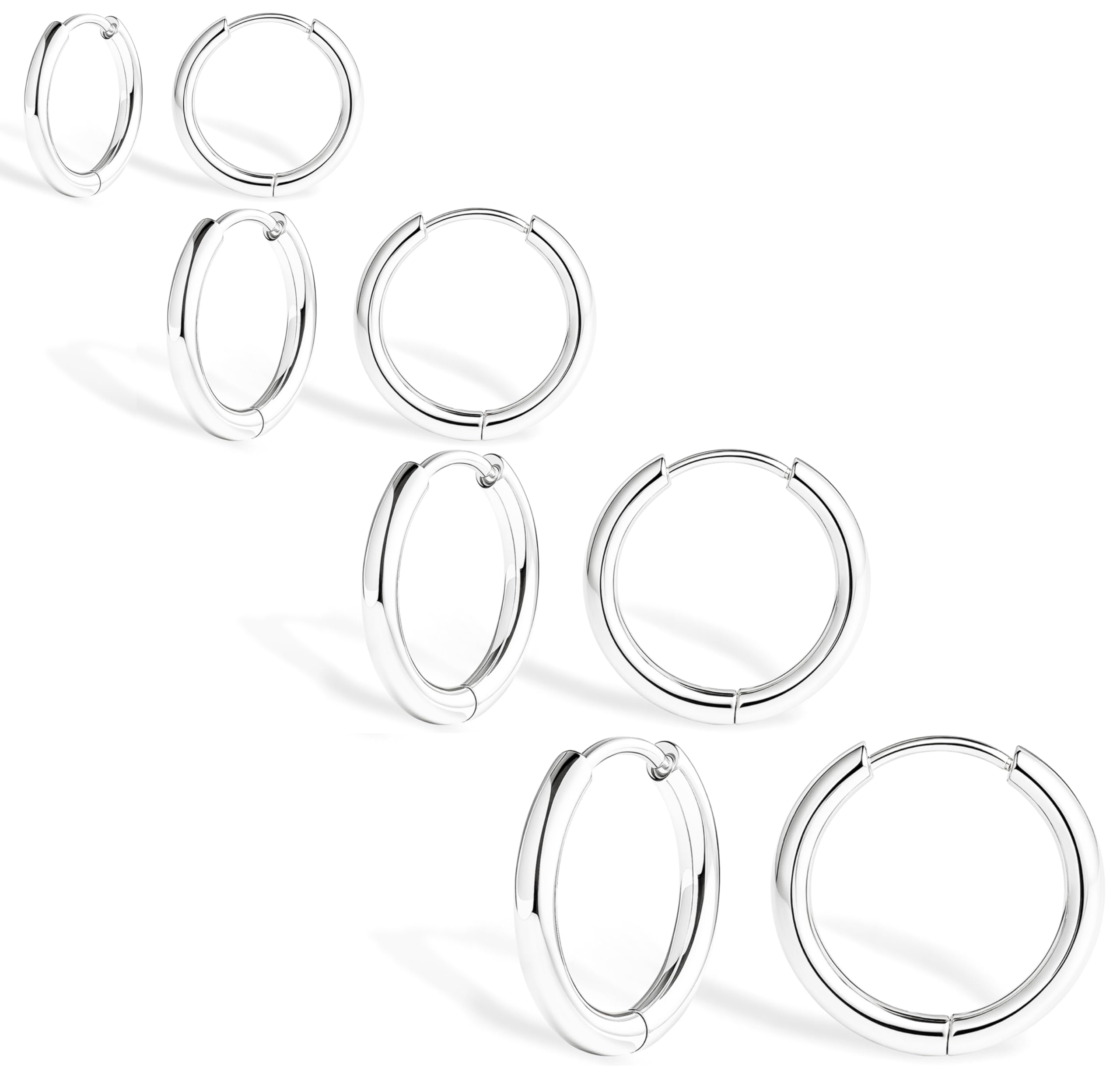 Small Gold Huggie Hoop Earrings Set for Women Men Hypoallergenic 14K Plated Stack Cartilage Earrings, Multiple Piercing Lightweight Mini Thin Cute Dainty Trendy Jewelry Set Christmas Gifts for Women