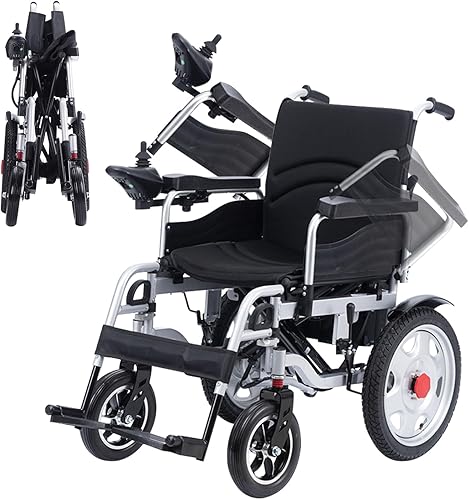 Silla de ruedas eléctrica portátil para adultos, silla de ruedas motorizada ligera plegable todo terreno para personas mayores, Silla de ruedas