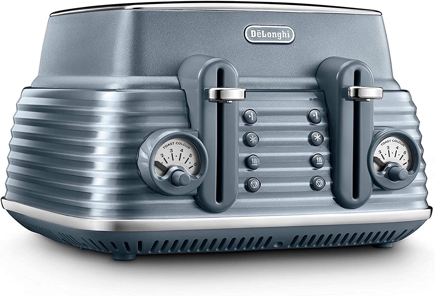 De'Longhi scolpito 4 slice toaster,one side bagel,removable crumb tray