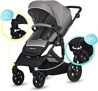 Kinderkraft Prime Lite 3az1-ben Kombinált Babakocsi Szürke 4